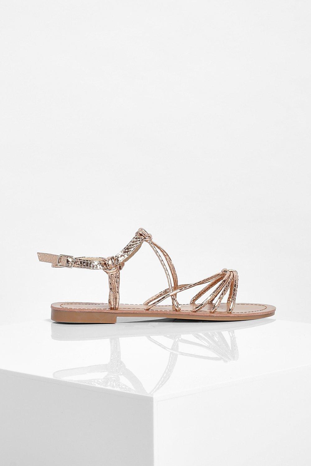 Sandales plates a brides devant et n ud
